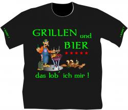 Grillen und Bier Sprücheshirt Partygag T-Shirt Männertag Geburtstag