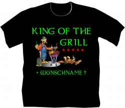Grillkönig Grillmeister T-Shirt Griller BBQ T-shirt mit Wunschname Herrenshirt