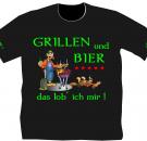 Grillen und Bier Sprücheshirt Partygag T-Shirt Männertag Geburtstag